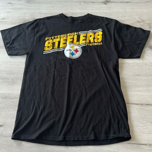 Pittsburgh Steelers Football Short Sleeve Tee Shirt Black L EUC - Picture 1 of 5